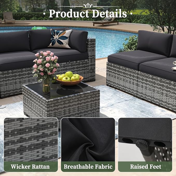 Aoxun 12 Piece Patio Furniture Set - Image 8