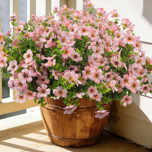 20 Bundles Artificial Flowers for Outdoors, UV Resistant Fake Plants Flowers by Grunyia