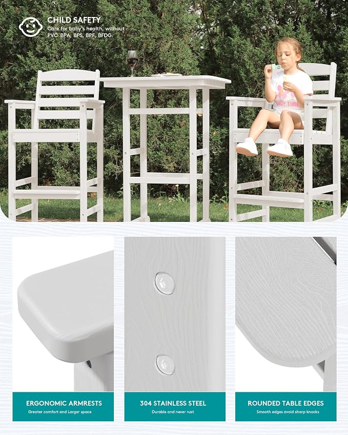 SERWALL 4 Pieces Outdoor Patio Bar Set - Image 5