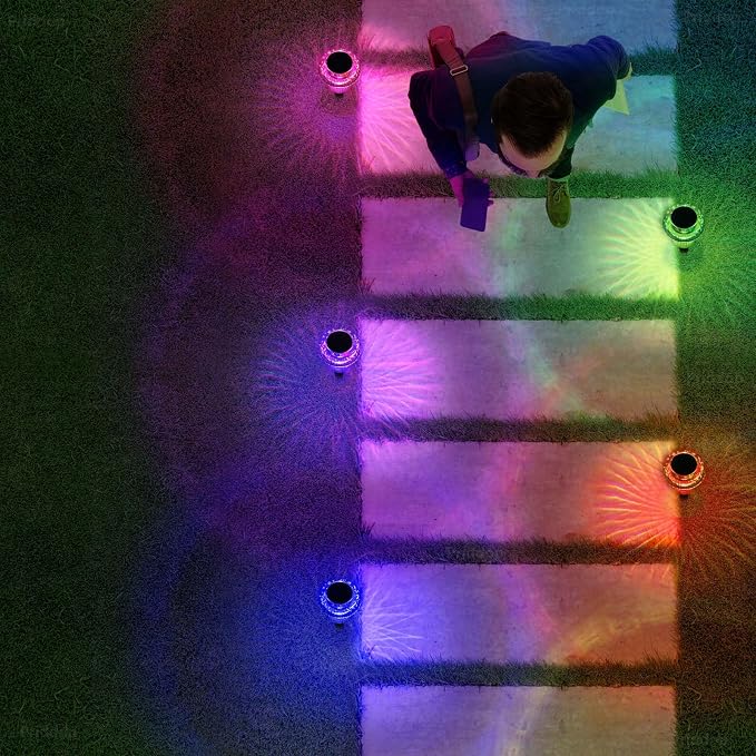 Solar Lights Outdoor Pathway Waterproof 12 Pack Color Changing LED Acrylic - Image 7
