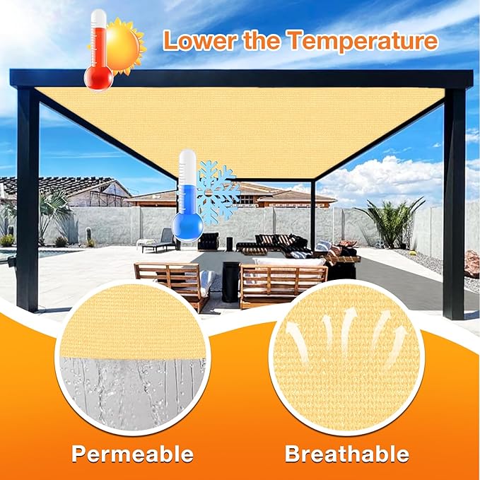 Artpuch Outdoor Pergola Shade Cover 6x22 FT Sun Shade Cloth - Image 4