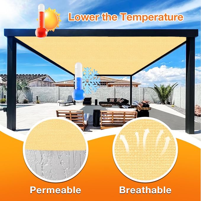 Artpuch Outdoor Pergola Shade Cover 21x22 FT Sun Shade Cloth - Image 4