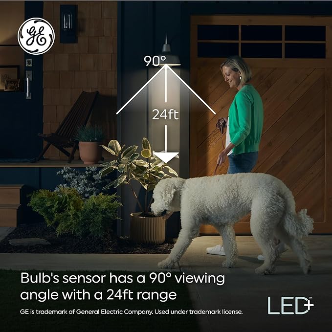 GE LED+ Motion Sensor LED Light Bulbs, PAR38 Outdoor Security Floodlight - Image 4
