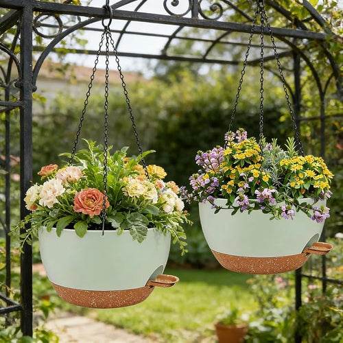 2 Pack 12 Inch Self Watering Hanging Planters - Image 2