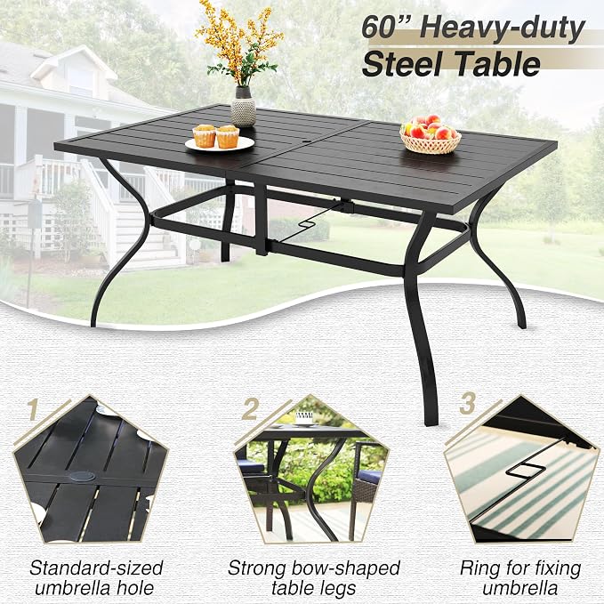 PHI VILLA 7 Pieces Patio Dining Set - Image 5