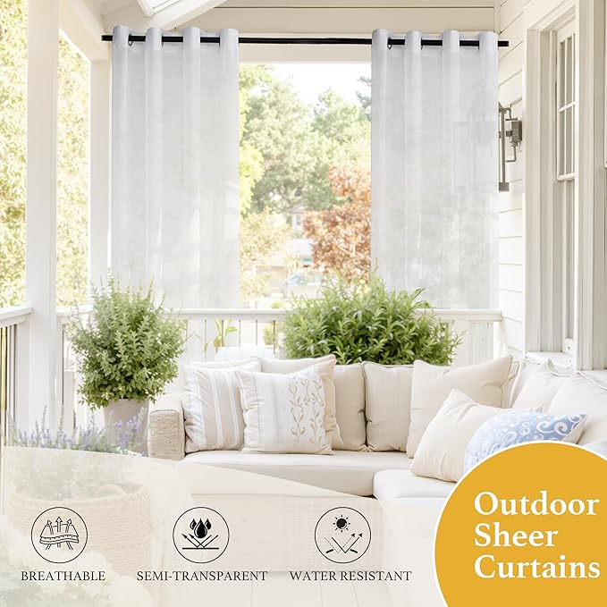 RYB HOME 2 Panels Pergola Curtains Outdoor - Image 7