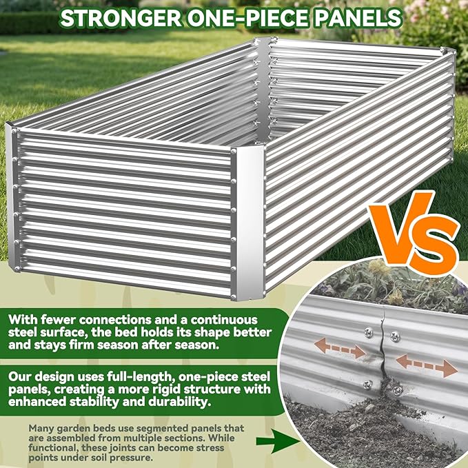 3 Pack Tall 4x2FT Raised Beds for Gardening, Corrugated Galvanized Steel Raised - Image 4