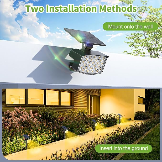 8 Pack Solar Spot Lights Outdoor, 2-in-1 Solar Lights Outdoor Waterproof IP65 - Image 5