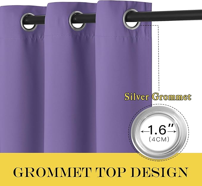 NICETOWN Blackout Sliding Glass Door Curtains, Room Darkening Thermal Insulated - Image 5