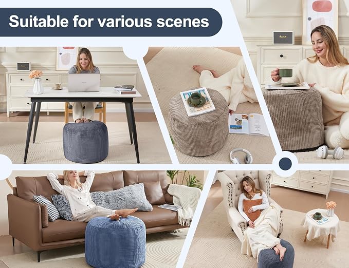 Pouf Ottoman Foot Stools with Foam Small Ottoman - Image 8