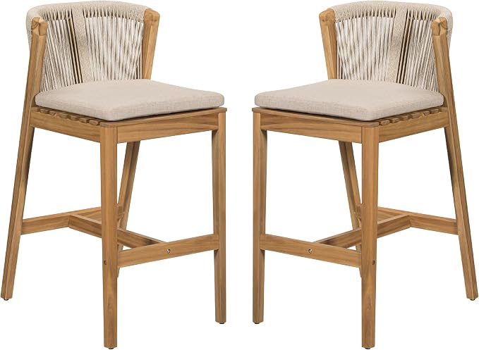 Christopher Knight Home Cuz Patio Barstool Set of 2, Outdoor Counter Height - Image 4