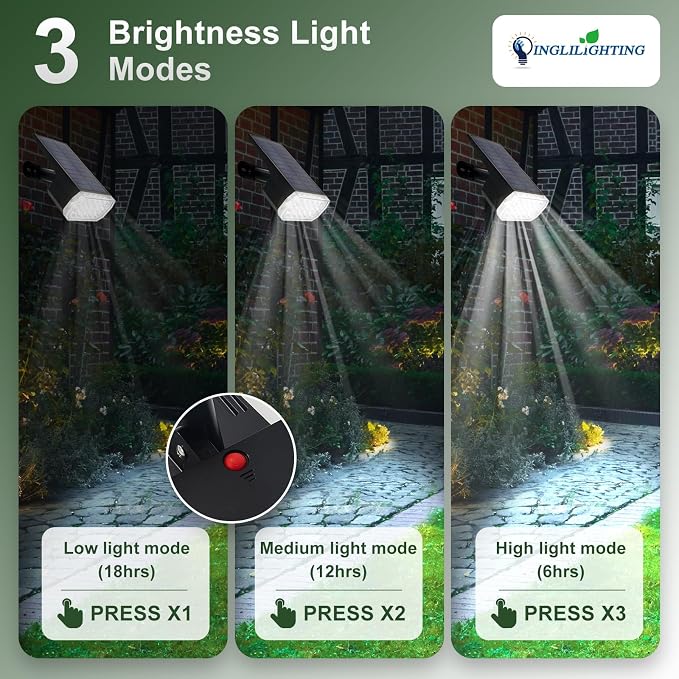DINGLILIGHTING Solar Lights Outdoor Waterproof: IP65 Led Spot Light Decorations - Image 6