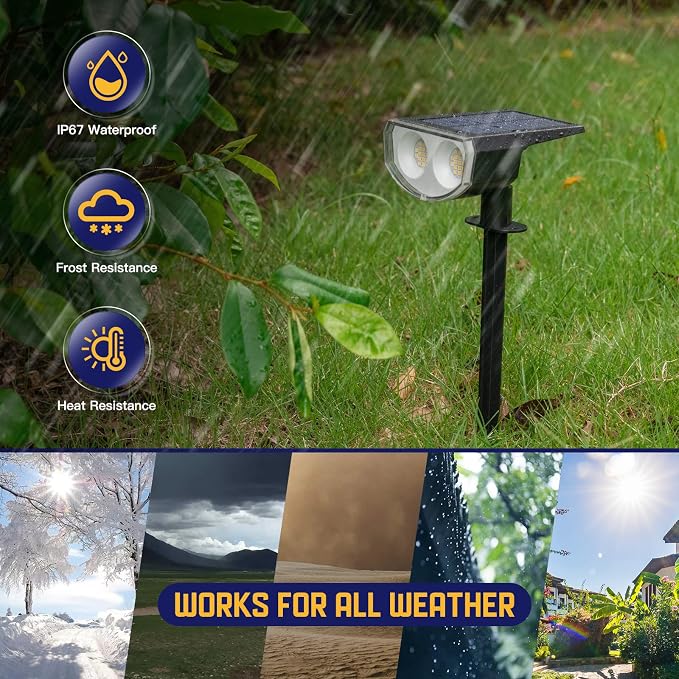 Kyosho Solar Spot Lights Outdoor, IP67 Waterproof 38 LED Solar Powered - Image 2