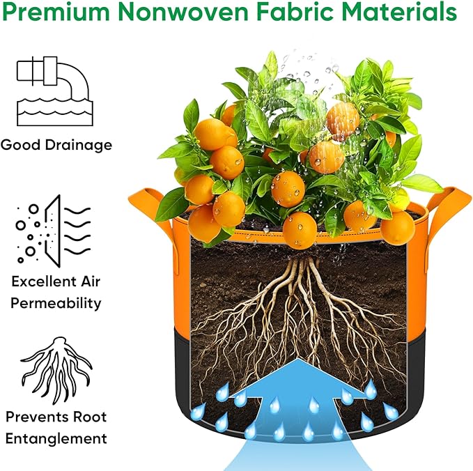 6-Pack 20 Gallon Grow Bags - 350G Heavy Duty Thickened Colorful Potato Grow Bags - Image 5