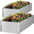 FRIZIONE 2pcs Tall 8x4ft Galvanized Raised Garden Bed Outdoor, Above Ground by FRIZIONE
