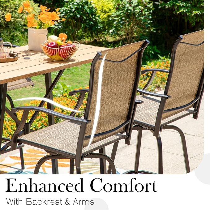 Sophia & William Outdoor Bar Set, Patio Bar Table & Chairs Set, Bar Height - Image 3