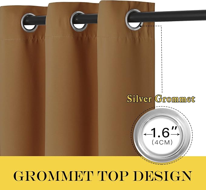 NICETOWN Gold Brown Sliding Glass Door Curtain - Image 3
