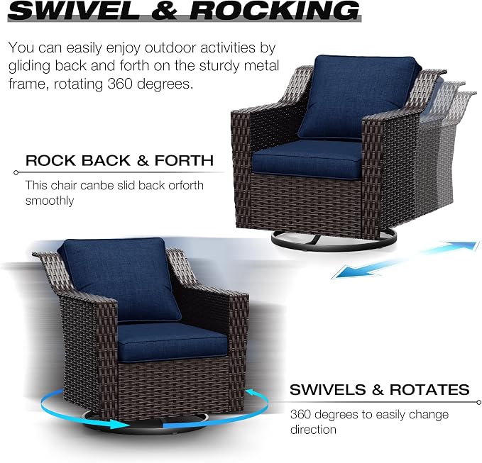 Joyside Wicker Patio Furniture Sets, 9 Pieces Upgraded Large Size Outdoor - Image 3