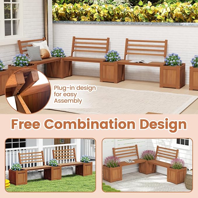 Giantex Set of 2 Outdoor Bench - Image 4
