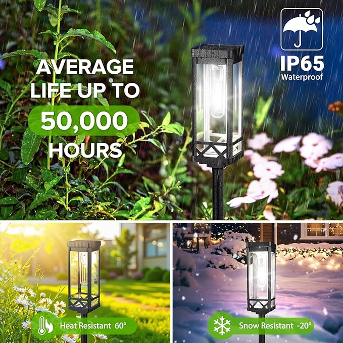 KOOPER Taller Solar Pathway Lights Outdoor, 8 Pack Upgraded Brighter Solar - Image 6