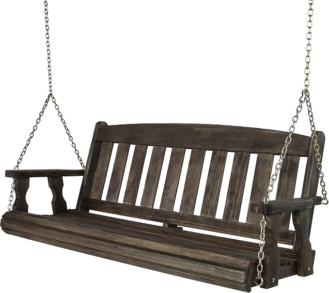 Amish Casual Heavy Duty Mission Treated Porch Swing, Dark Walnut Stain by AmishCasual