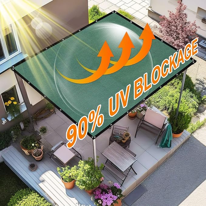 Artpuch 90% Sun Shade Cloth, 10 x 12 FT Pergola Shade Cover Canopy - Image 2