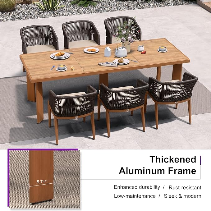 PURPLE LEAF 11 Pieces Large Outdoor Dining Set Patio Extended Upgrade Table and - Image 5