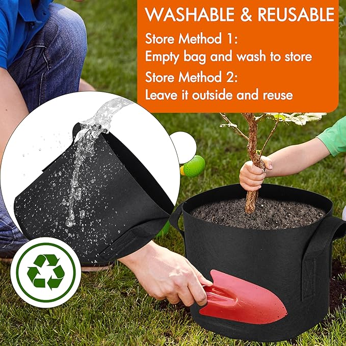 Gardzen 6-Pack 10 Gallon Grow Bags, Aeration Fabric Pots - Image 5