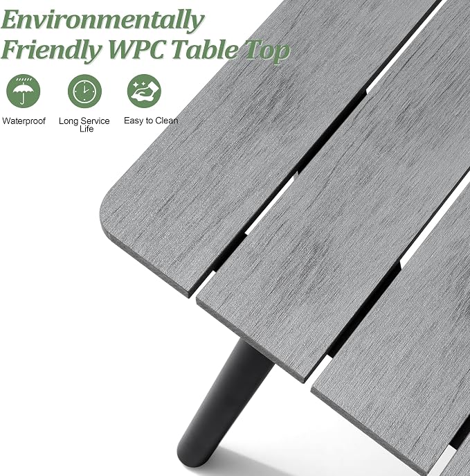 70" Patio Outdoor Dining Table for 6, Weather-Resistant Aluminum Frame - Image 4