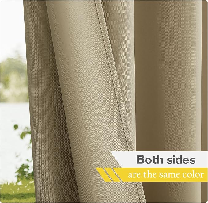 NICETOWN 2 Panels Outdoor Curtains Tab Top Extra Long Drapery - Image 6