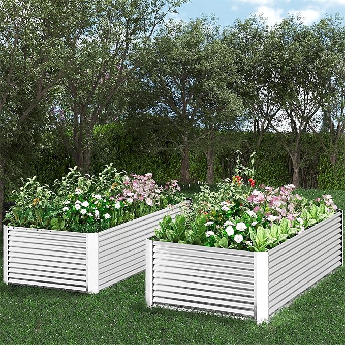 FRIZIONE 3pcs Tall 4x2ft Galvanized Raised Garden Bed Outdoor, Steel Garden Bed - Image 9