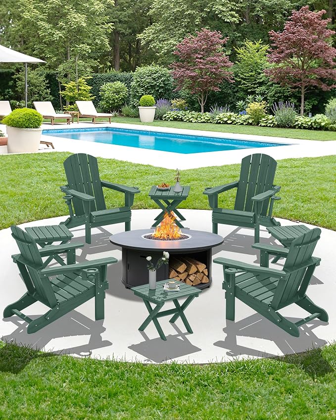 SERWALL Folding Outdoor Side Table Set of 6, Adirondack End Table - Image 11