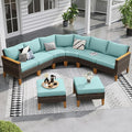 Sophia & William Outdoor Wicker Sectional Sofa Set, 8 Piece Half Moon Curved by SophiaWilliam