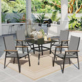 Sophia & William Patio Dining Set 5 Pieces, 4 Stackable Aluminum Textilene by SophiaWilliam
