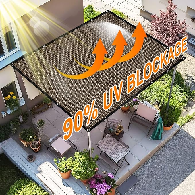 Artpuch 90% Sun Shade Cloth, 4 x 10 FT Pergola Shade Cover Canopy - Image 3
