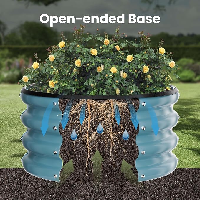 ZXZYHFTY Round Galvanized Raised Garden Bed kit, Round Large Metal Raised - Image 7