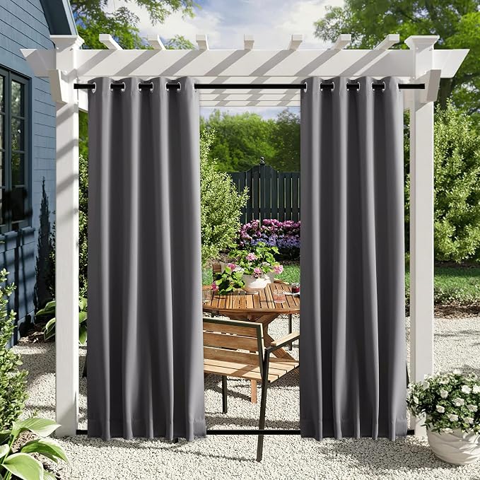 NICETOWN 2 Panels Blackout Outdoor Curtains by NICETOWN