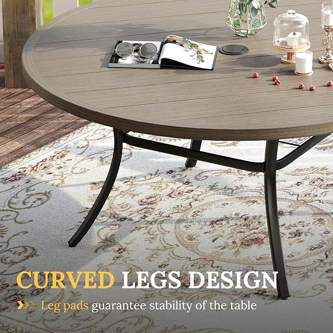 VICLLAX 60" Outdoor Round Patio Table - Image 6