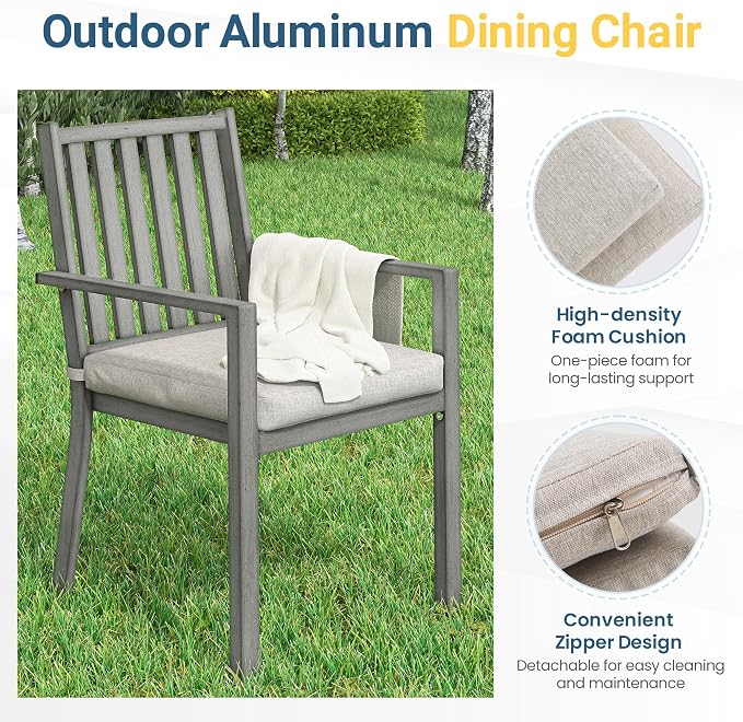 Wisteria Lane Aluminum 7 Pieces Patio Dining Sets, Outdoor Dining Table - Image 3