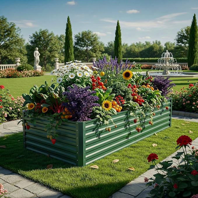YITAHOME 4pcs 72x36x24 in Galvanized Raised Garden Bed Kit, Large Metal Planter - Image 2