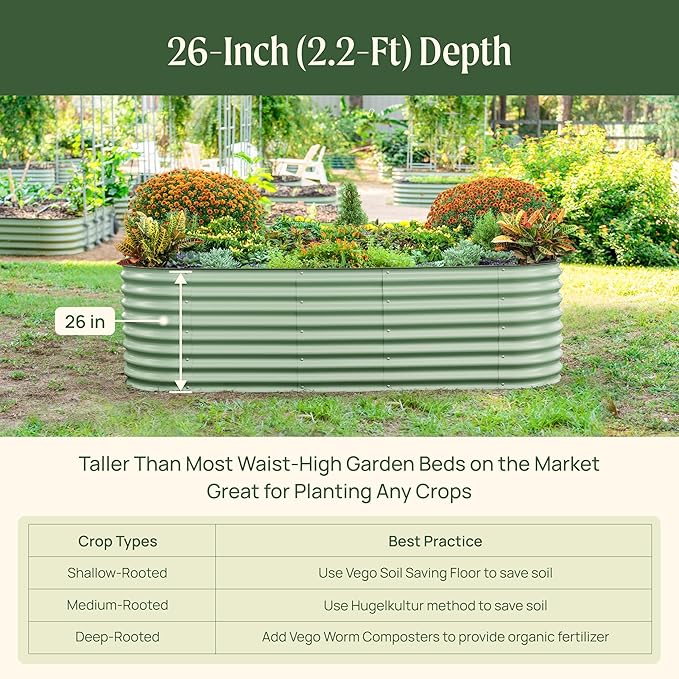 Vego garden 26" Extra Tall Raised Garden Bed Kits, 10 in 1 Modular Raised - Image 5