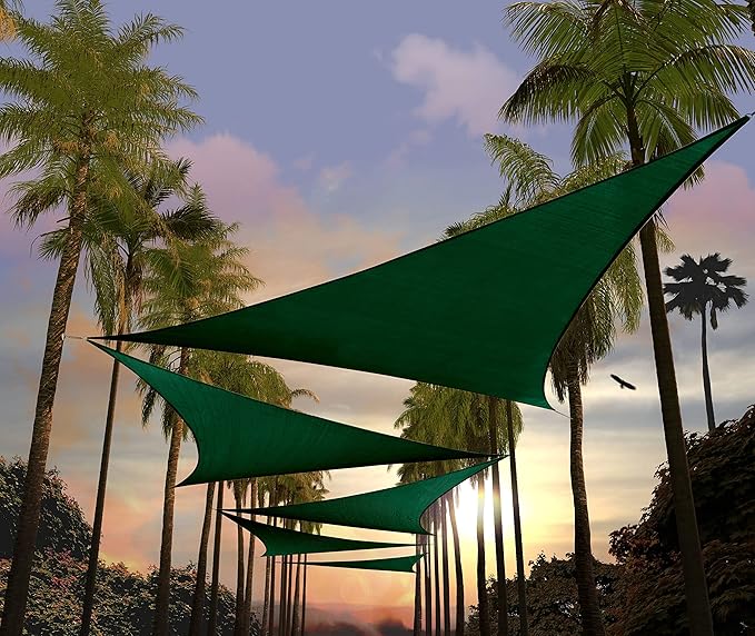 Amgo Custom Size 7' x 7' x 7' Green Triangle Sun Shade Sail UPF50+ AGTAPRT12 by Amgo