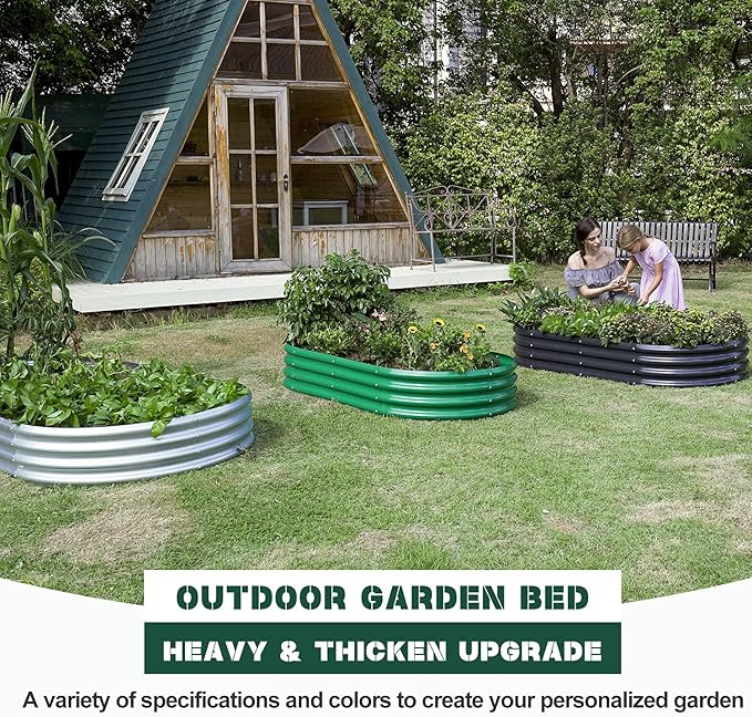 Land Guard 2Pcs Galvanized Raised Garden Bed Kit, 10×4×1ft Galvanized Planter - Image 2