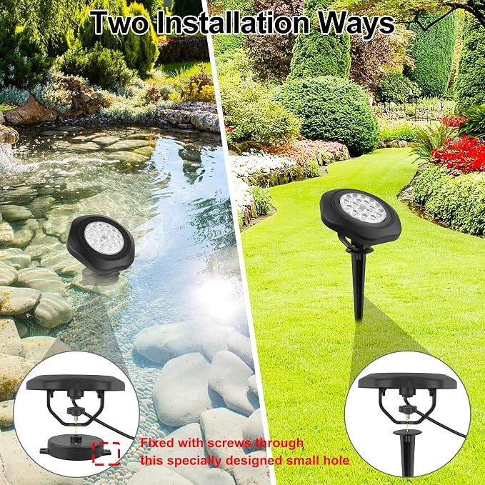 Solar Pond Lights, 18 LED Super Bright RGB LED Underwater Spotlights Color - Image 7