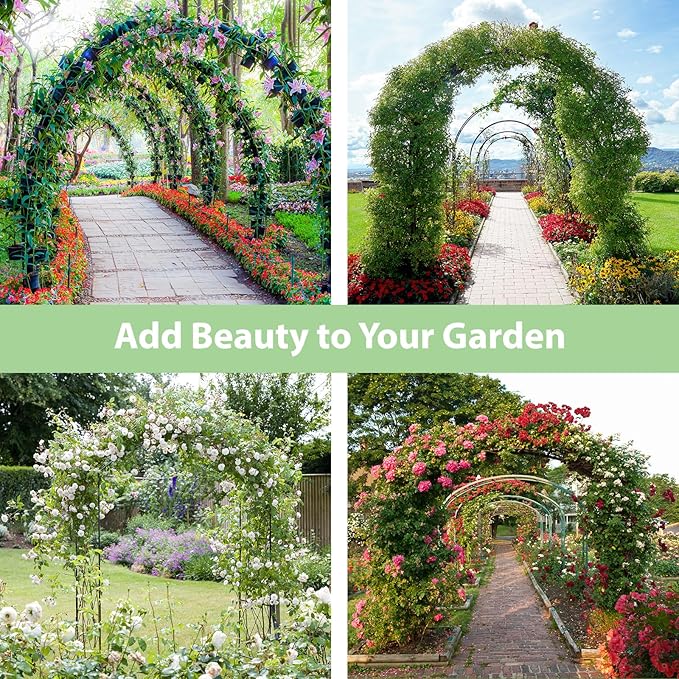 RUBFAC 94" Garden Arch Trellis for Climbing Plants Outdoor, Metal Arch Frame - Image 7