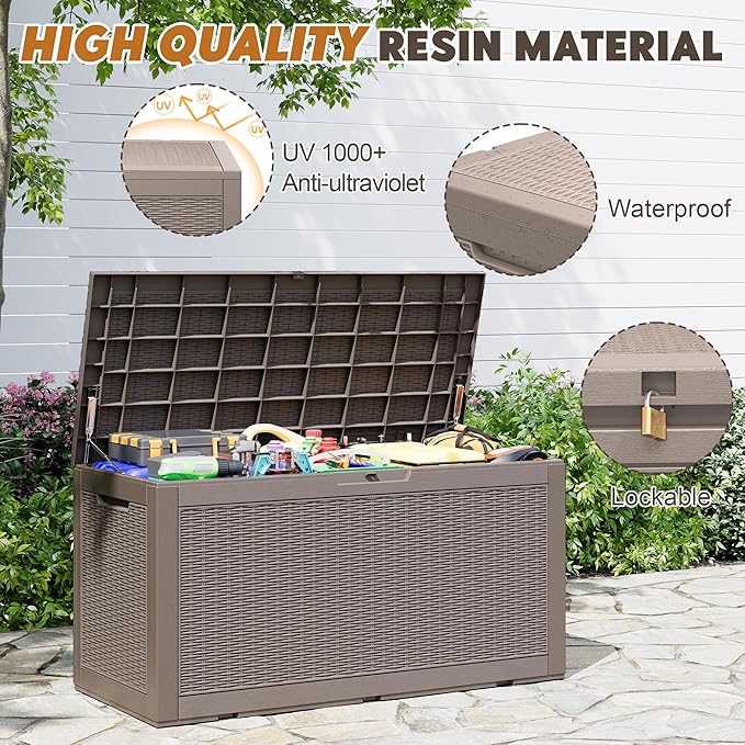 Outdoor Storage Box, Resin Deck Boxes Indoor and outdoor, Waterproof Storage - Image 3