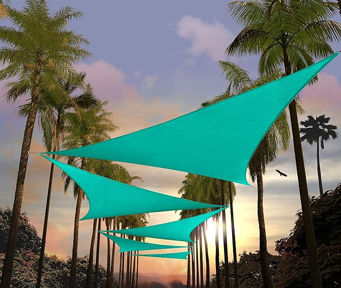 Amgo Custom Size 6' x 6' x 6' Turquoise Triangle Sun Shade Sail UPF50+ AGTAPRT12 by Amgo