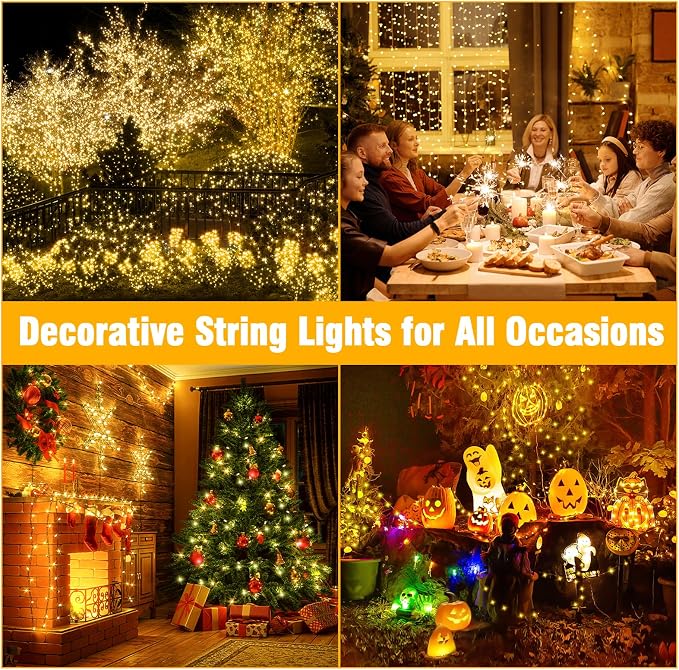 Nisocy 200 LED Christmas Connectable String Lights Outdoor Waterproof – Warm - Image 4