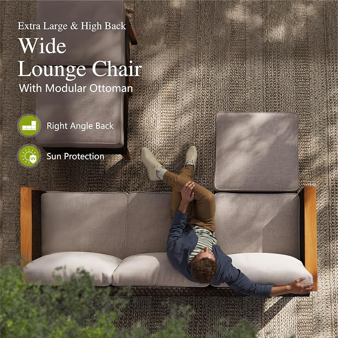 Sophia & William Wicker Patio Furniture Set, Outdoor Rattan Sectional Sofa 9 - Image 4