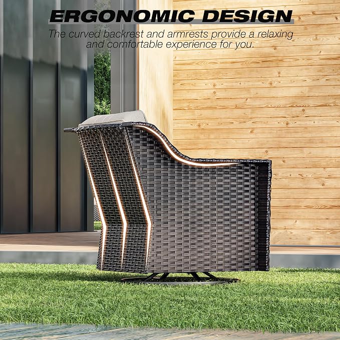 Joyside Wicker Patio Furniture Sets, 5 Pieces Upgraded Large Size Outdoor - Image 5